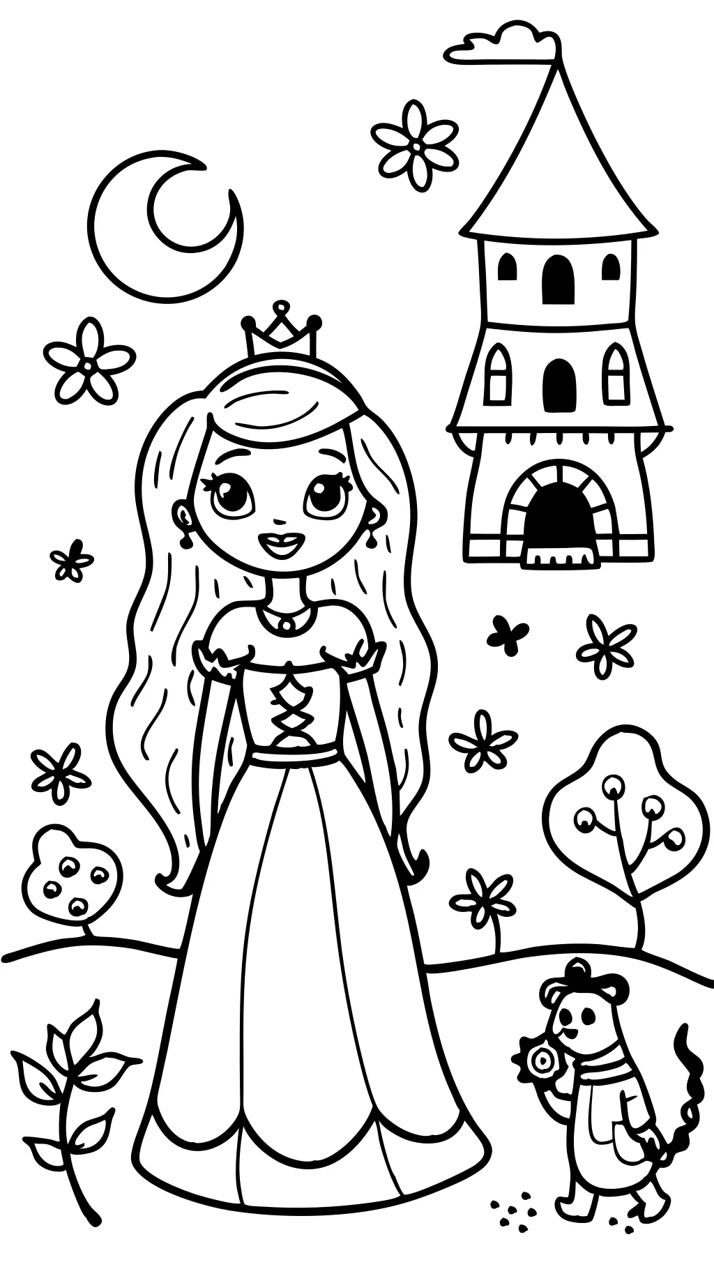 pages à colorier princesse Raiponcel